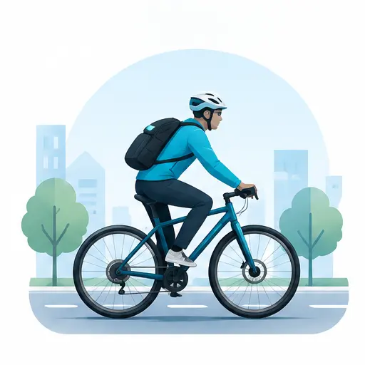 Ilustración de una bicicleta circulando por la red ciclista